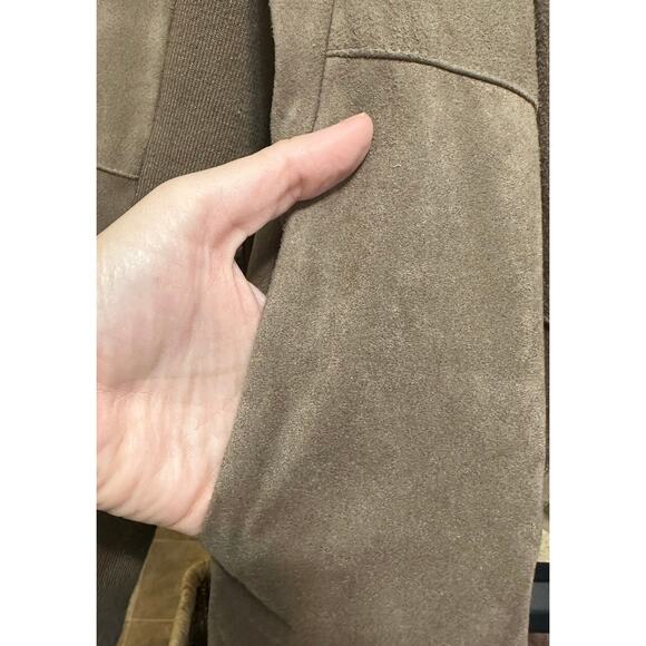 Women's BB DAKOTA Open Waterfall Faux Suede Long Sleeve Mocha Jacket Large - Picture 8 of 8